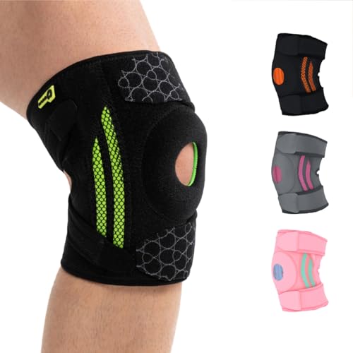 AOFIT Knee Brace for Men & Women – Dual Side Stabilizers & Patella Gel Pad, 4-Way Adjustable Wraparound Support for Knee Pain Relief, Fast Recovery, Running, Sports Black