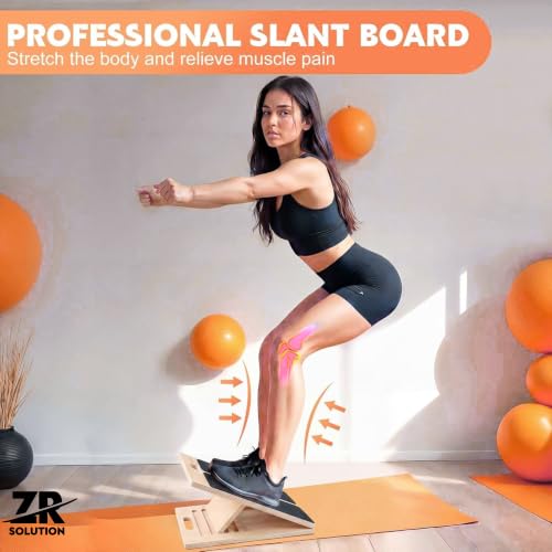 Slant Board 5 Angles Adjustable Incline Board Calf Stretching Portable Wooden Slant Board Non-Slip Incline Wedge Stretcher Squats Physical Therapy Foot Leg Knees Toes Heel Ankle Mobility Training