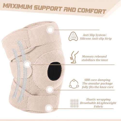 Foilswirl 1 Pcs Kids Knee Brace with Side Stabilizers,Skin Tone - color: Skin Tone