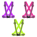 3Packs Reflective Running Vest, Adjustable Elastic Straps 360°High Visibility for Outdoor Walking, Jogging - color: Color 4