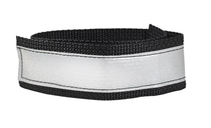 Seattle Sports Co Reflective Elastic Strap - High Visibility Reflective Ankle Bands - 16.5" Silver Scotchlite Technology for Cycling & Running - 360 Degree Reflective Ankle Band