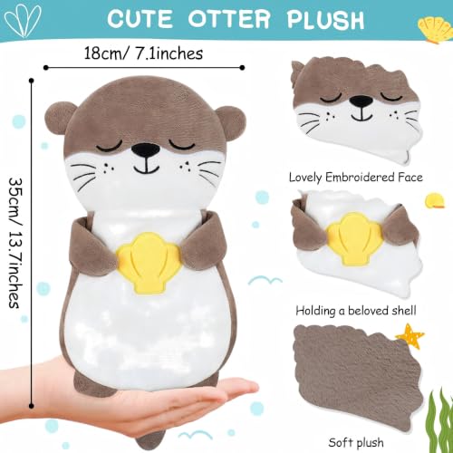 Otter Plush Pillow, Stuffed Animal Birthday Gifts - style: Otter hold shell