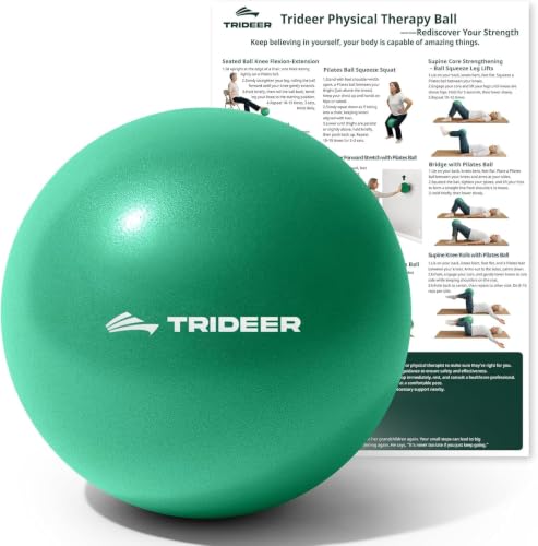 Trideer Exercise Ball for Rehabilitation with Guide, 9 Inch Pilates Ball - color: Green (with inflation straw)