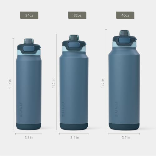 ZULU Powerfill Pro 24oz Stainless Steel Sip or Chug Water Bottle, High Tide - color: High Tide, style: 24oz