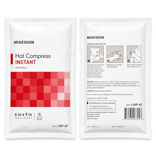McKesson Instant Hot Packs, Instant Hot Compress, 6 x 9 in - color: Red, size: 6x9