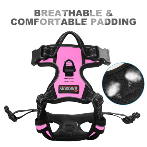 BARKBAY Dog Harness No Pull for Small Sized Dog Front Back Clips,Dog Vest - color: Pink, size: X-Small(Chest:15.5-19.5”)