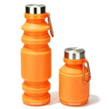 Nefeeko Collapsible Water Bottle, Reuseable BPA Free Silicone Water Bottles - color: Orange-18oz
