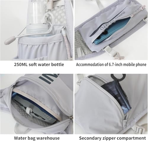 INOXTO Running Hydration Vest Backpack,Lightweight Insulated Pack with 1.5L Water Bladder Bag Daypack for Hiking Trail Running Cycling Race Marathon for Women Men - color: gray dark blue