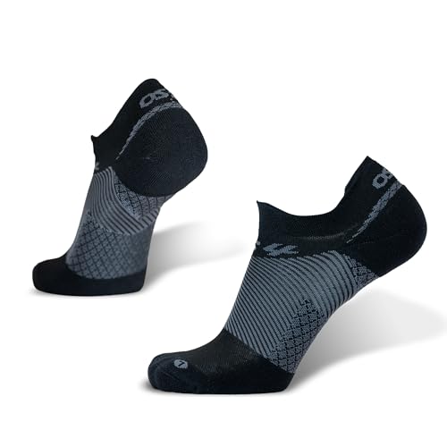 OS1st FS4 Plantar Fasciitis No Show Compression Socks - color: Black, size: Large