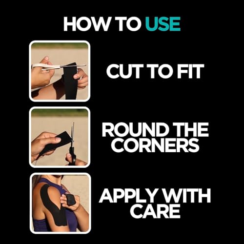 Athletic Kinesiology Tape Roll for Nikken KenkoTherm DUK 19126, Black