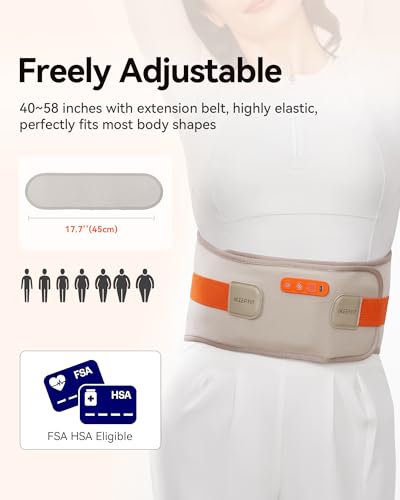 IKEEPFIT Portable Heating Pad for Back Pain Relief, FSA Eligible HSA Gift - color: Beige