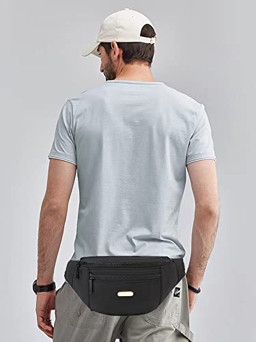 Fanny Packs for Men Women Crossbody Bag, Fashion Waterproof Waist Packs for Travel Walking Running Cycling Black - color: fashion black