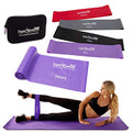 Mini Loop + Flat Resistance Band 5 Set, Latex Free - color: d. EXTRA HEAVY STRENGTH PURPLE Set