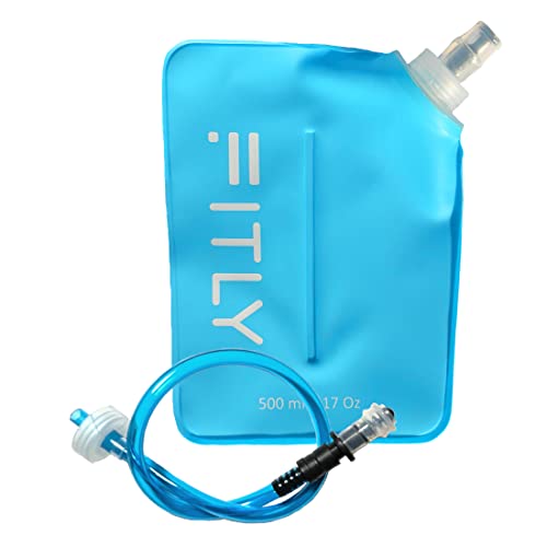 FITLY 500ml Soft Flask with Hydration Tube - Collapsible Water Bladder