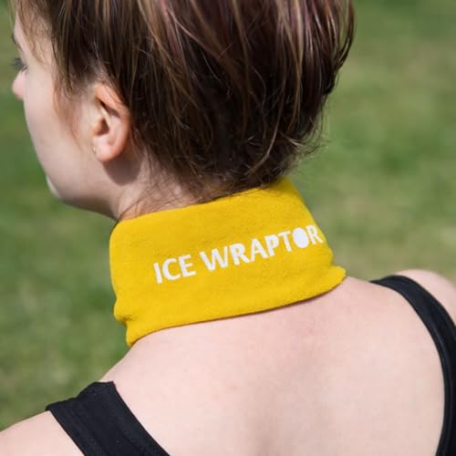 ICE WRAPTOR Cooling Bandana Neck Wrap, Yellow+6 Reusable Ice Packs, Snap - size: Yellow Wrap + 6 Inserts