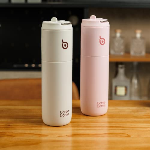 BOTTLE BOTTLE Insulated Water Bottle 24oz with Straw Lid and Handle Sports - color: Light Gray