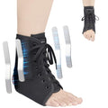 AIDY-PRO Lace Up Ankle Brace with Metal Side Stabilizers, Adjustable Lace-Up Ankle Braces for Men and Women Sprained Foot Support Brace for Posterior Tibial Tendonitis Achilles Tendon Injury L - size: Large