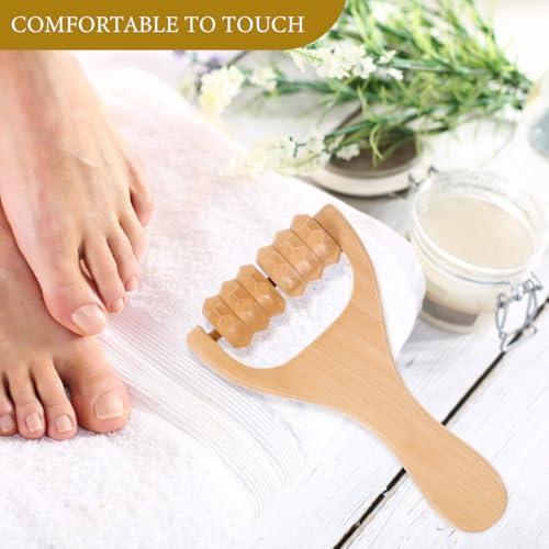 Healifty Wooden Massage Roller Set 3 Pieces Deep Tissue Manual Massager for Face Neck Shoulder Foot and Back Pain Relief Portable DIY Self Care Tool