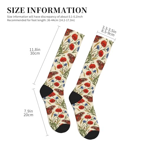 Witchy Moth Compression Socks For Women Men - color: Floral Moth