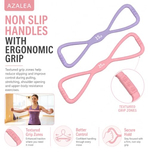 AZALEA Figure 8 Resistance Bands, Silicone Stretch Bands with Handles