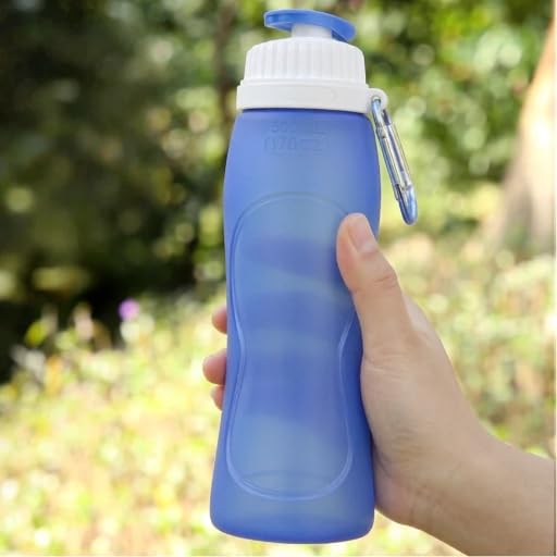 500ml TPU Collapsible Soft Flask, Folding Water Bottle for Hydration Pack Running Vest (Blue) - color: Blue