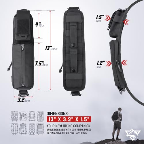 WYNEX Molle Backpack Shoulder Strap Pouches of Water Bottle Pouch Version - color: Black