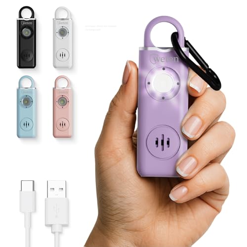 Rechargeable Personal Alarm Keychain for Women, 130dB Siren, Lavender - color: D - Lavender