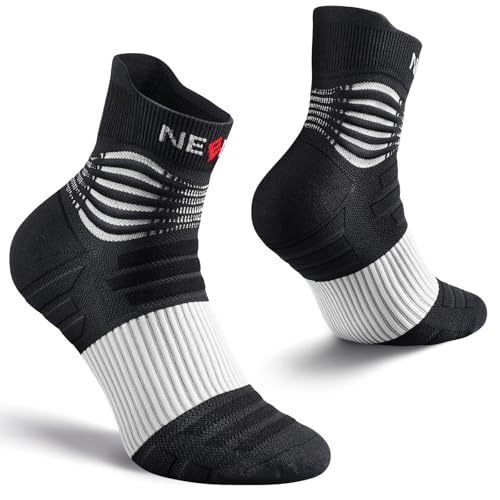 NEENCA Professional Compression Socks for Women Men Circulation, 20-30 mmHg - color: Black White, size: XX-Large