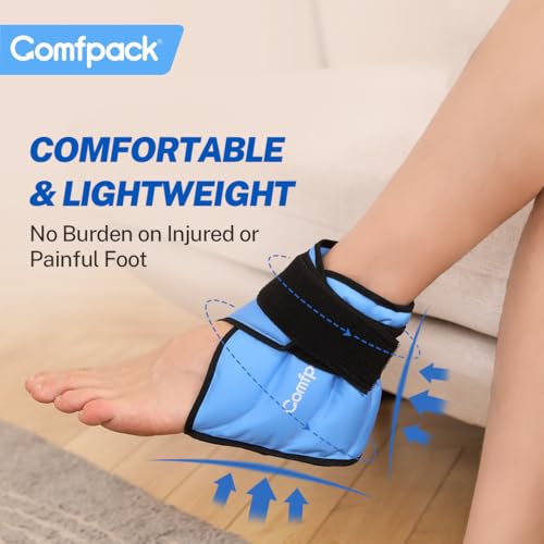 Comfpack Heel Ice Pack Wrap for Plantar Fasciitis Relief, Ankle Ice Pack - color: Blue-1 Pack