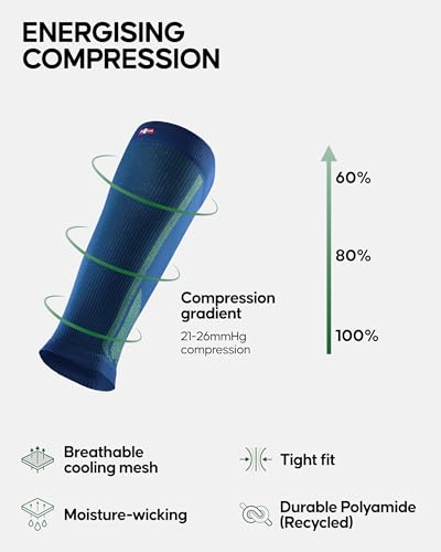 DANISH ENDURANCE Calf Compression Sleeve, 21-26 mmHG, 1 & 3-Pack - color: Multicolor (1xblack, 1xblack/Grey, 1xblue/Yellow), size: Medium