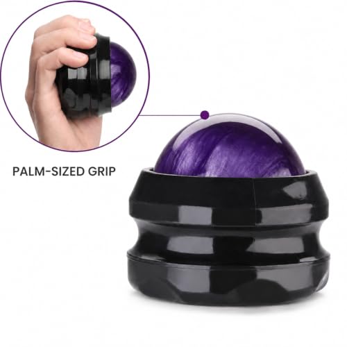 Manual Massage Roller Ball - Massager and Therapy Tool for Sore Muscles, Shoulders, Arms, Neck, Back, Feet, Body, Deep Tissue, Stiffness, Joint Pain, Stress Relief - color: Purple