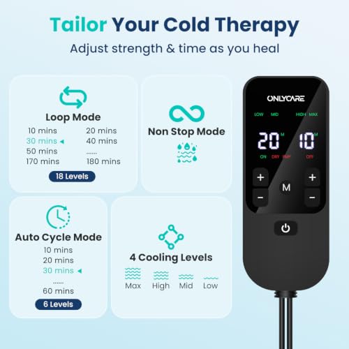ONLYCARE Ice Machine for Knee After Surgery w/Programmable Timer - color: Dark Blue