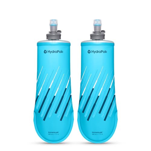 HydraPak PocketFlask Compressible, Low Profile Soft Flask 2-Pack (500ml) - size: 17 Ounces 2-Pack