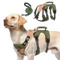 PUPTECK Escape Proof Dog Harness and Leash Set Upgraded No Pull Reflective Dog Vest with Lift Handle, Easy Control Pet Harness for Medium Large Dogs Training Walking Running, Green, L - color: Green/khaki, size: Large