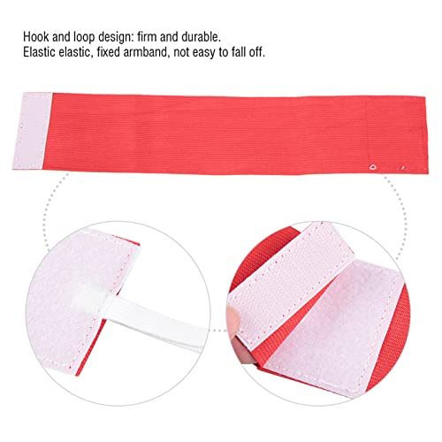 Soccer Armband, 5 Colors Outdoor Team Sports Groups Captain Armband Adjustable Player Bands (Red)