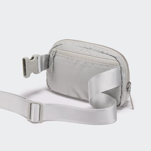 Pander Unisex Belt Bag Fanny Pack for Women with Adjustable Strap, Small Waist Pouch for Workout Running Traveling Hiking - color: Seal Grey