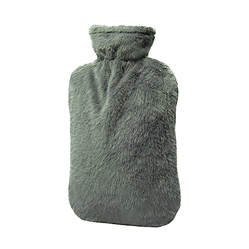 BICAREE Hot Water Bottle with Cover, 2L PVC Hot Water Bag for Neck, Shoulder Pain and Hand Feet Warmer, Menstrual Cramps, Hot Compress and Cold Therapy(Green) - style: Green