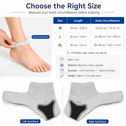 2 Pack Lightweight Adjustable Ankle Brace for Women and Men, 1 Pair Sports - color: Medium-Gray