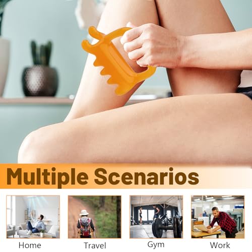 2 Pieces Fascia Massage Tool Blaster for Lymphatic Drainage Myofascial Release Muscle Knots Trigger Points, Handheld Resin Cellulite Massager for Body Tension Relief, Promote Circulation Legs