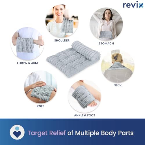 REVIX Microwavable Heating Pad, 8 x 14 Moist Heat Pad, Warm Compress - size: 8 x 14", style: Gray