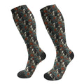 FREEHOTU Compression Knee High Socks for Women/Men Circulation 15-20 Mmhg - color: Boston Terrier Floral