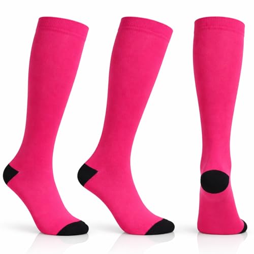 Diamond Star 6 Pairs Compression Socks for Men & Women, Knee High Socks - color: 6 Pairs Magenta