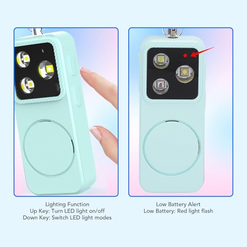 GOWENIC Personal Safety Alarm for Girls Women, 150dB Loud Alarm with LED Light, Comes with Anti Lost Keychain, Gifts for Women, Girls, Students, Night Running (Green) - color: Green