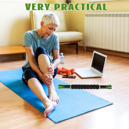 Muscle Roller Massage Stick Manual Roller for Muscles Dual Handle Body Massager Tool for Legs Arms Back Calves Portable Deep Tissue Massage for Athletes and Runners