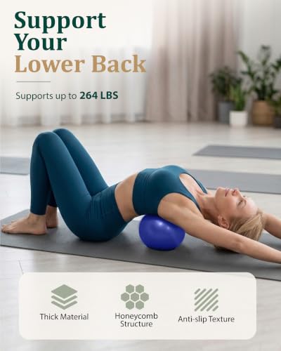 Trideer 9 Inch Pilates Ball with Inflation Straw, Small Exercise Yoga Ball - color: Indigo