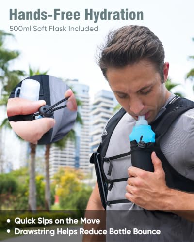 Zelvot Running Vest for Women Men, Touchscreen Phone Pocket - color: Black, size: X-Small-Small