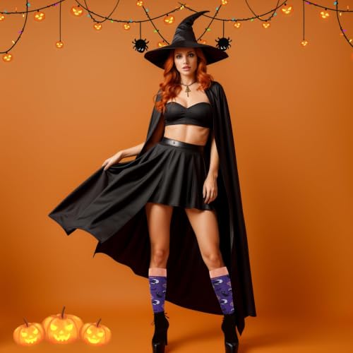 Junely Compression Socks for Women Knee High Socks Funny - color: Halloween01