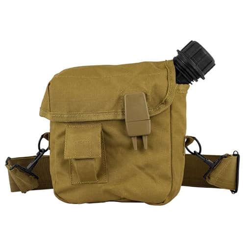 FOX OUTDOOR PRODUCTS 2 Qt Canteen Cover - Insulated Nylon Shell with Belt Attachment, Shoulder Strap and Utility Pocket - color: Coyote, size: 2 quart