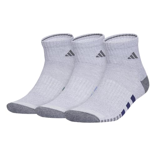 adidas Cushioned 3.0 3-Pack Quarter Socks - color: White/Grey/Preloved Teal Green/3/Color