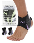 2-Pack Ankle Brace for Men & Women,Adjustable Lace up Ankles Sock,Basketball Ankle Stabilizer with Straps,Orthopedic Compression Sleeve for Plantar Fasciitis Relief,Tendonitis,Sprained(Purple) - color: Purple
